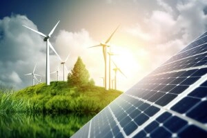 Windkraftwerke und Photovoltaikanlage
