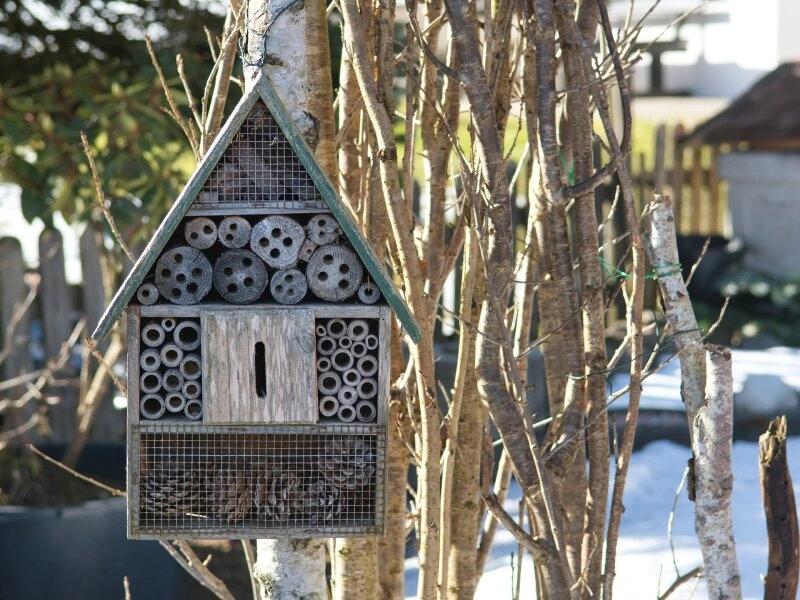 Auch im Winter ein geeigneter Rückzugsort - das Insektenhotel